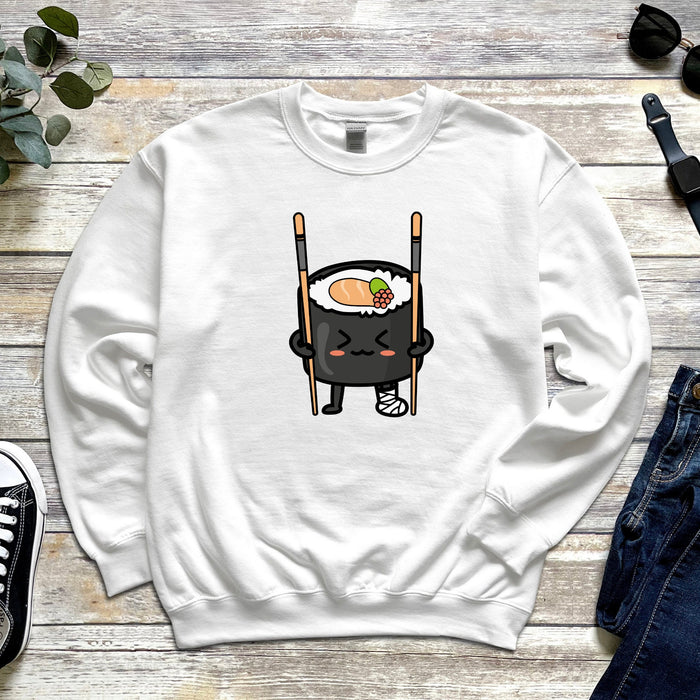 Funny Sushi on Crutches Unisex Sweatshirt