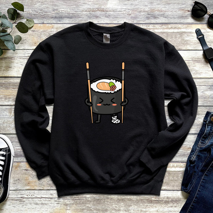 Funny Sushi on Crutches Unisex Sweatshirt