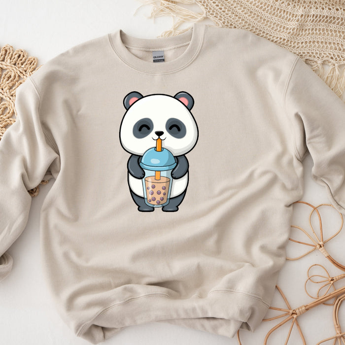 Panda Drinking Boba Tea Unisex Sweatshirt