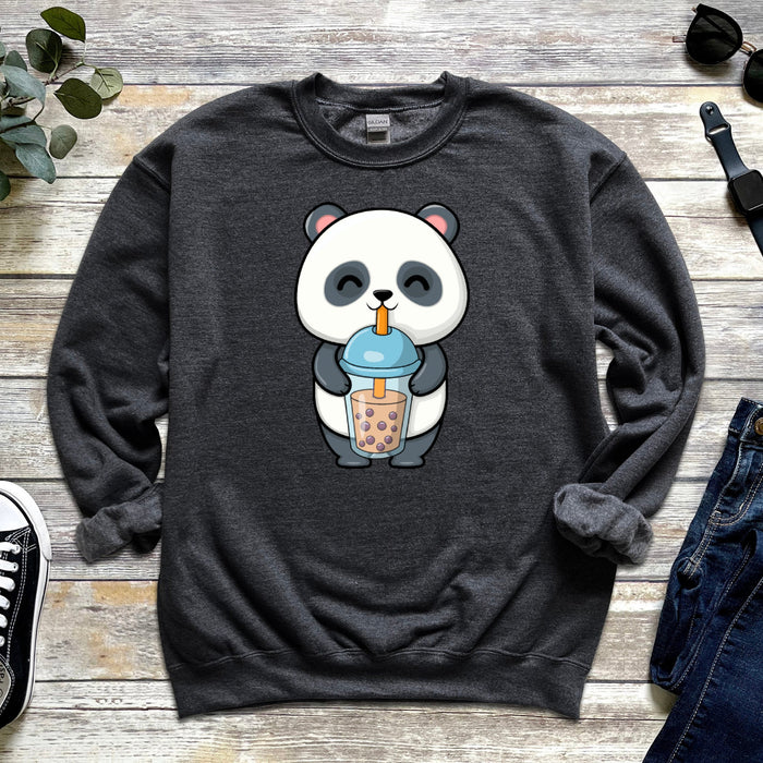 Panda Drinking Boba Tea Unisex Sweatshirt