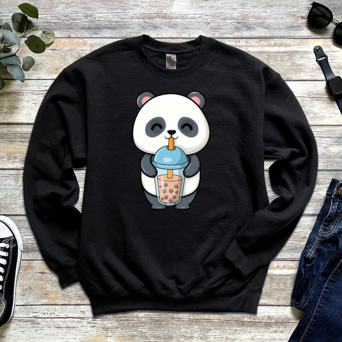 Panda Drinking Boba Tea Unisex Sweatshirt