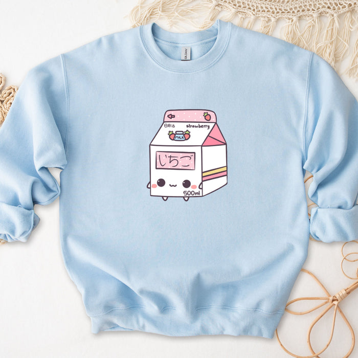 Adorable Boxed Strawberry Milk Unisex Sweatshirt
