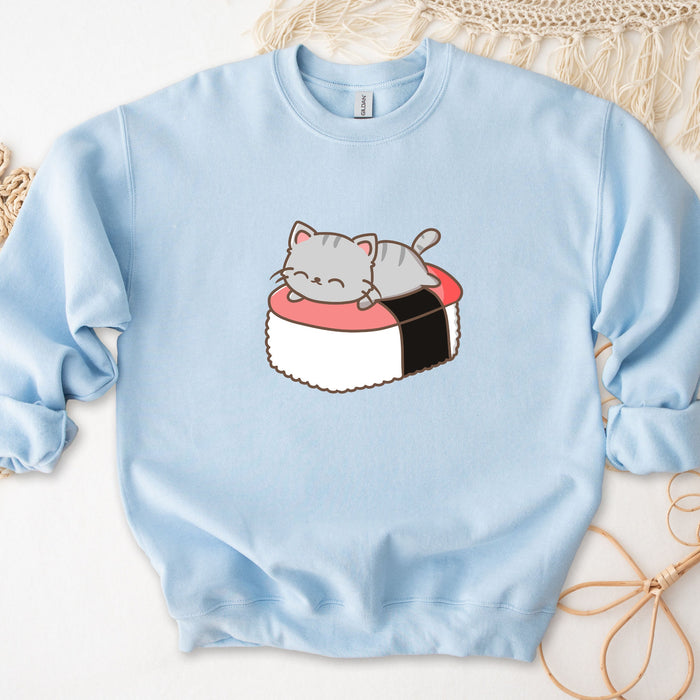 Cat Napping on Sushi Unisex Sweatshirt