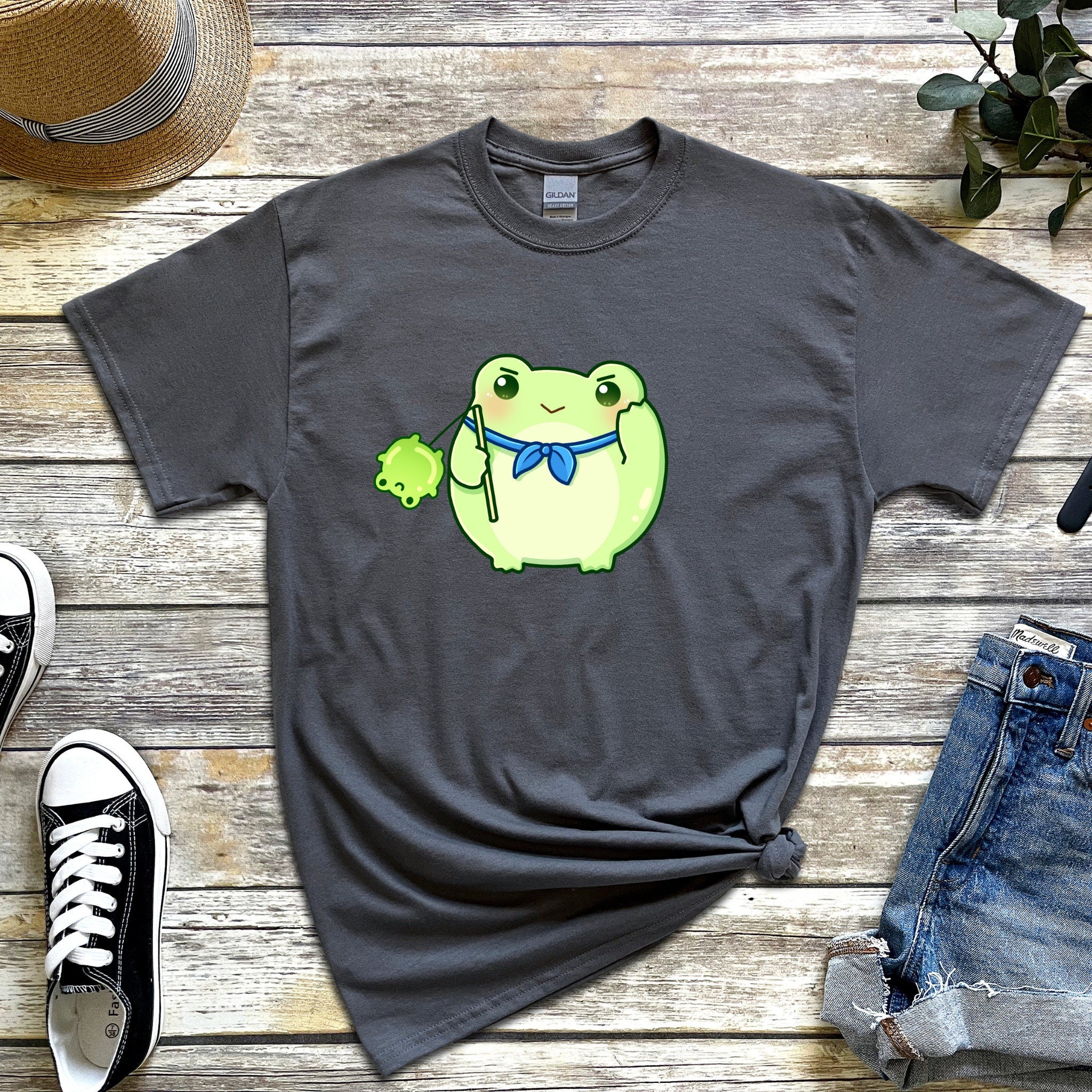 Light Green Saluting Frog T-Shirt