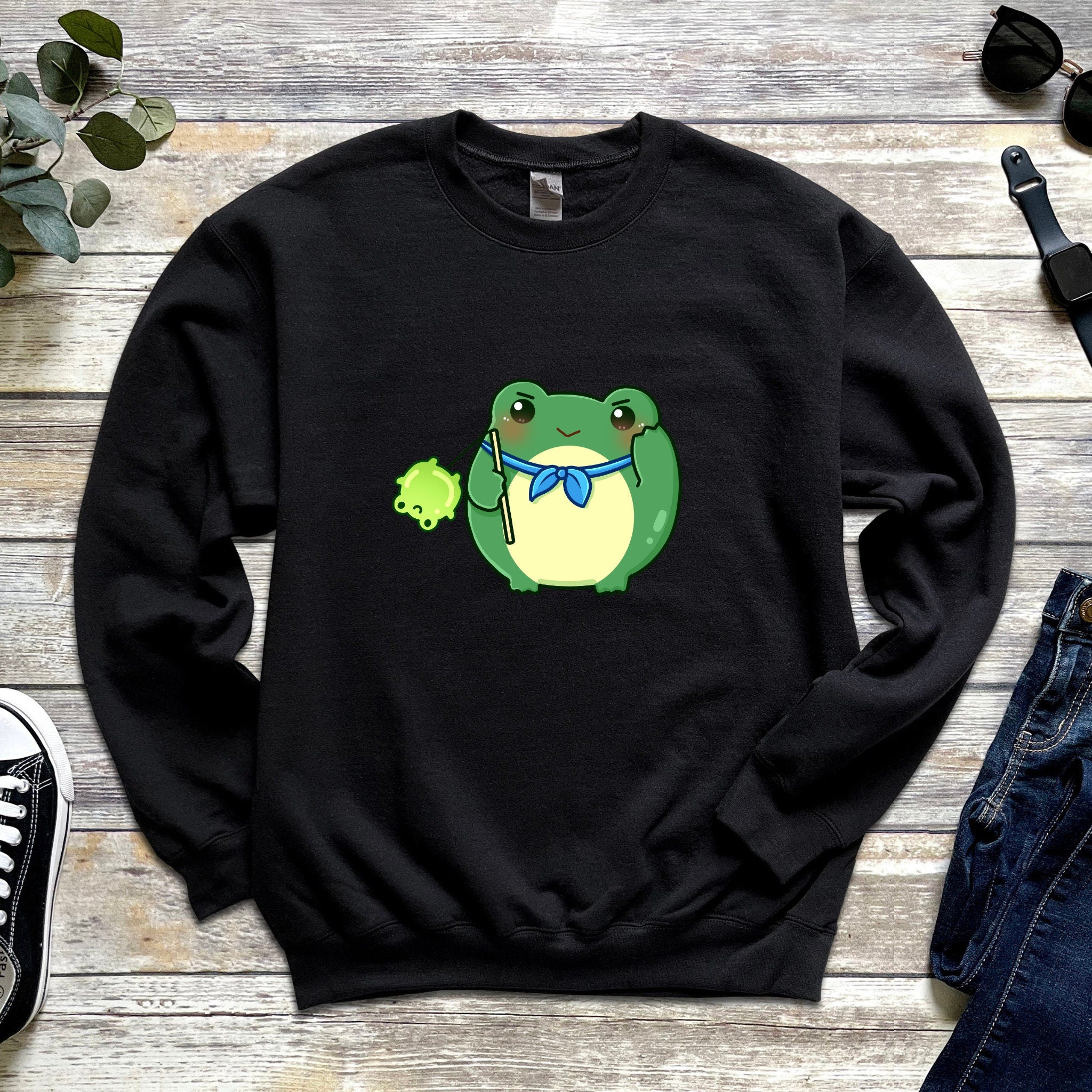 Dark Green Saluting Frog Sweatshirt