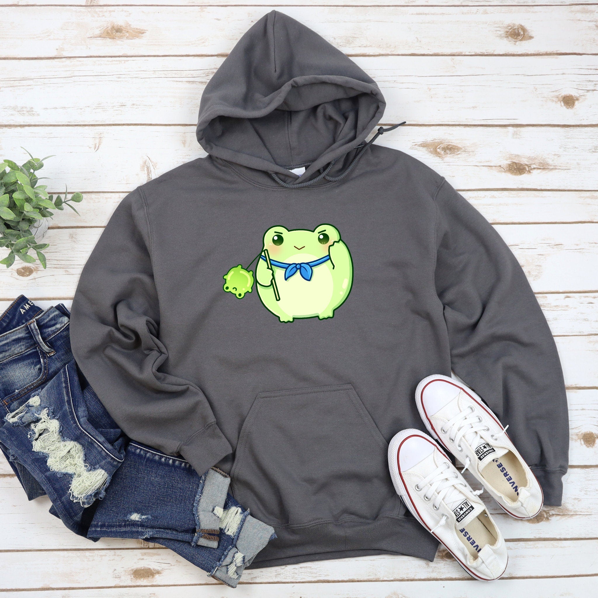 Green Saluting Frog Hoodie