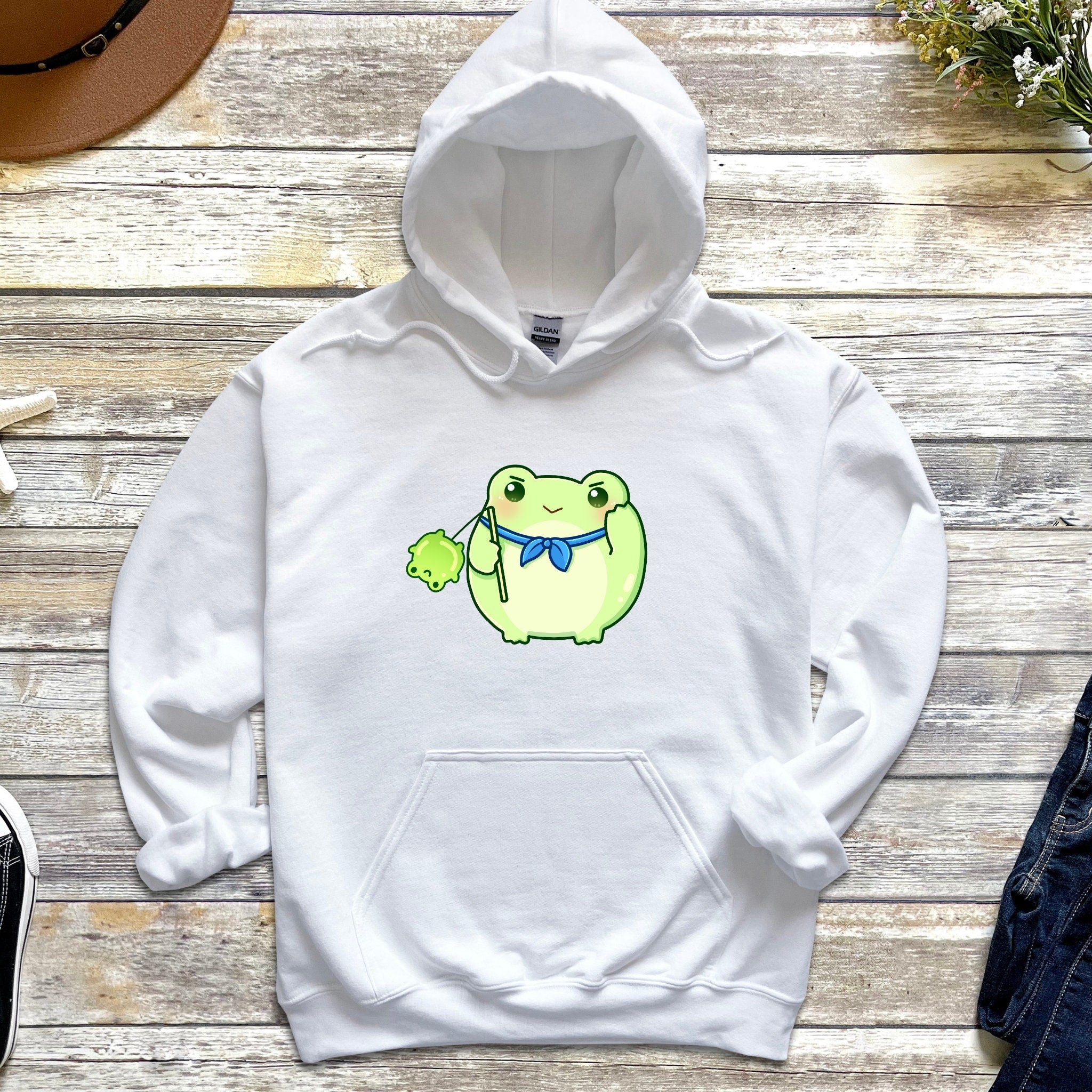 Green Saluting Frog Hoodie