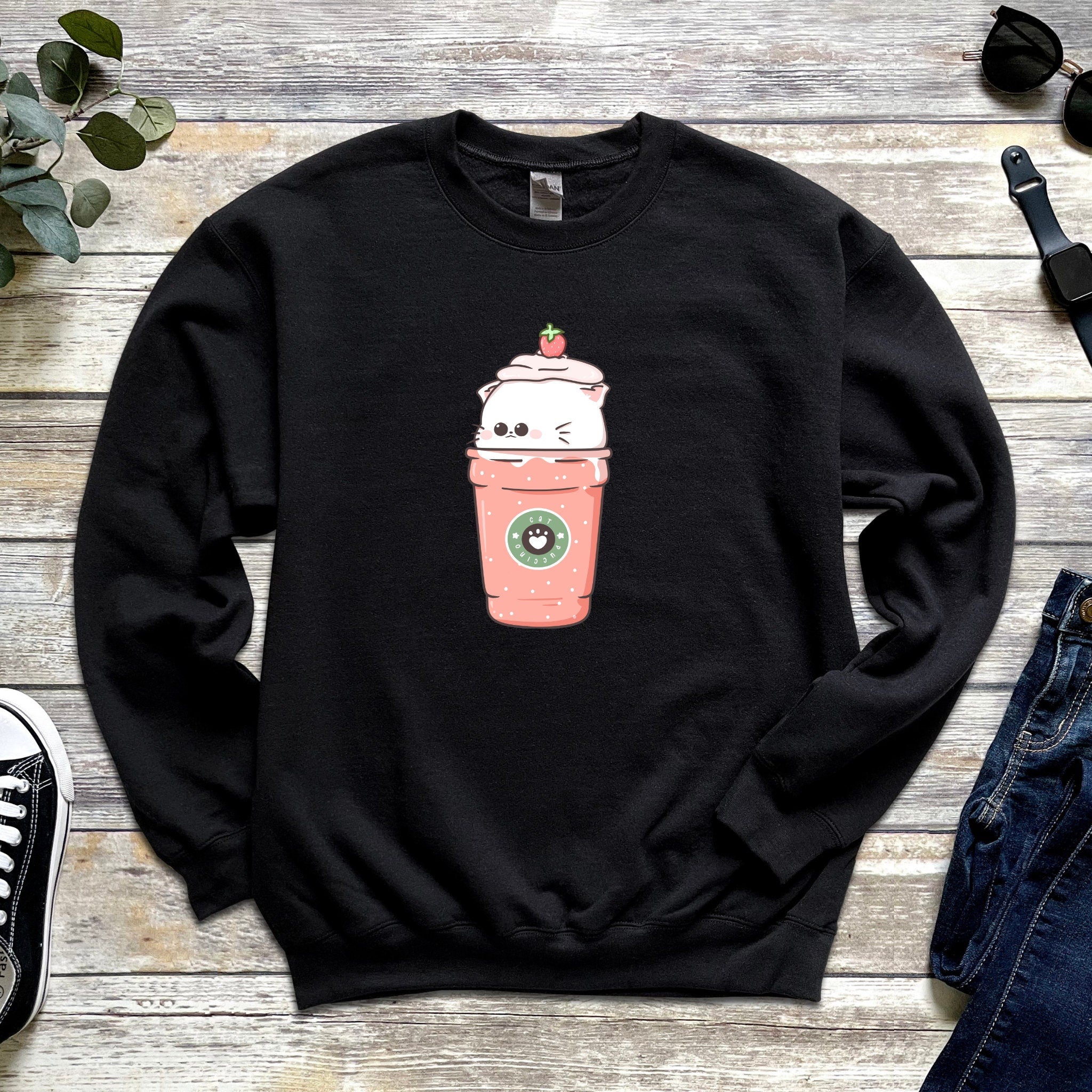 Cat Strawberry Milk Sweatshirt