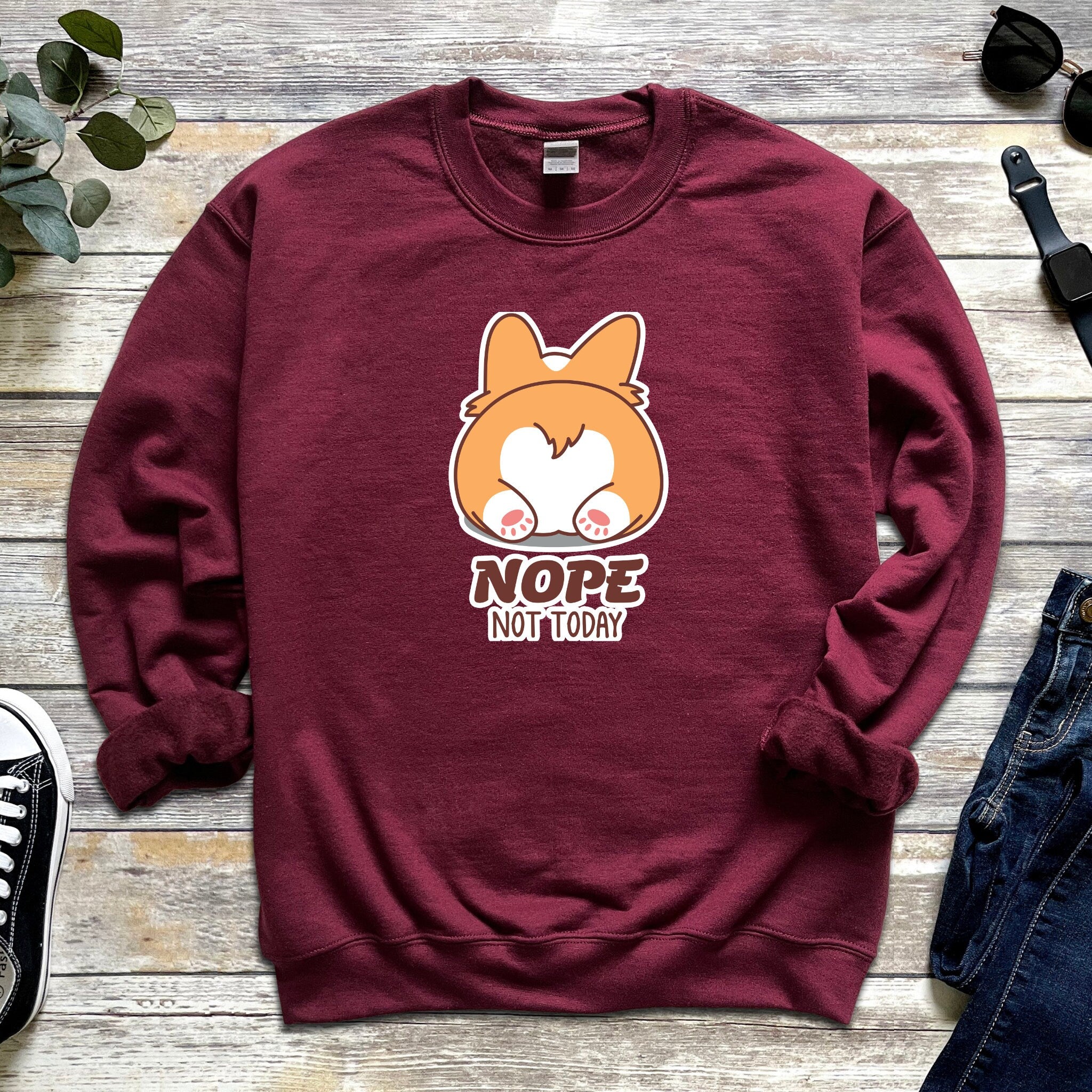 Corgi Butt "Nope" Unisex Sweatshirt