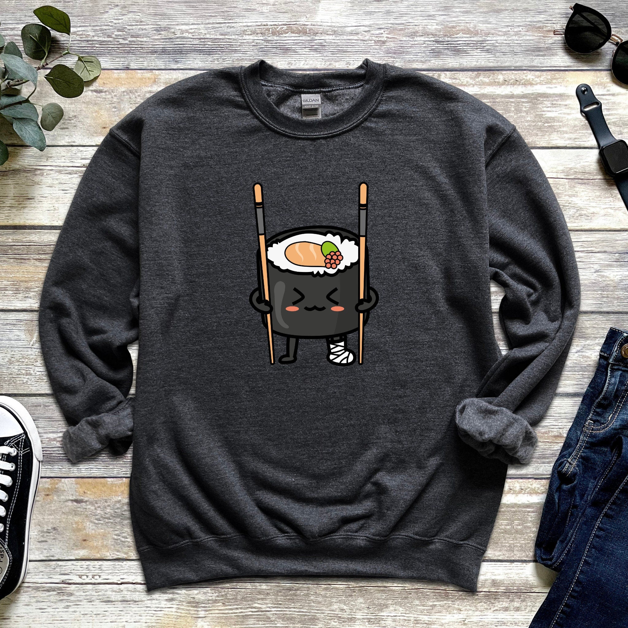 Funny Sushi on Crutches Unisex Sweatshirt