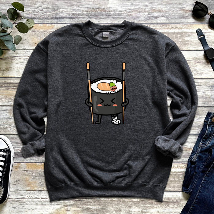Funny Sushi on Crutches Unisex Sweatshirt