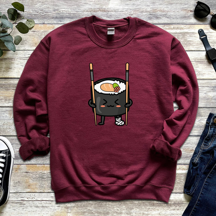 Funny Sushi on Crutches Unisex Sweatshirt