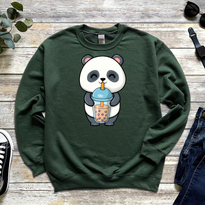 Panda Drinking Boba Tea Unisex Sweatshirt