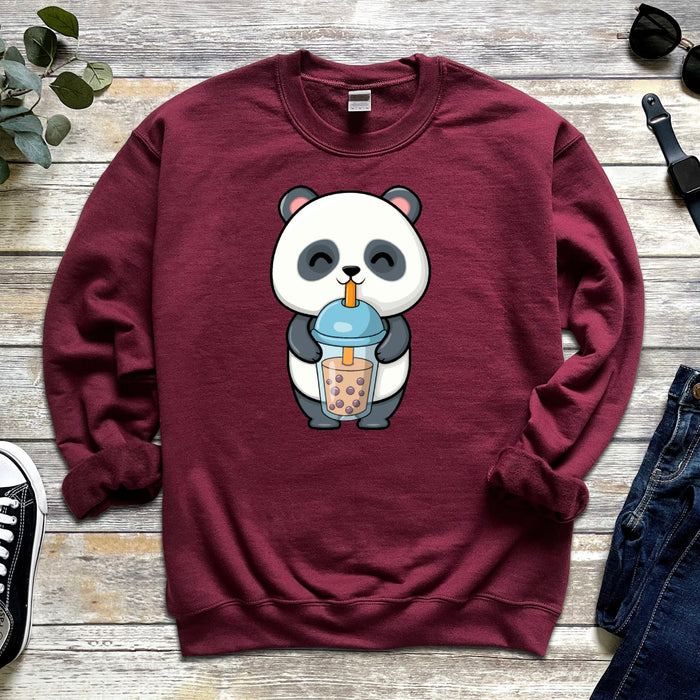 Panda Drinking Boba Tea Unisex Sweatshirt