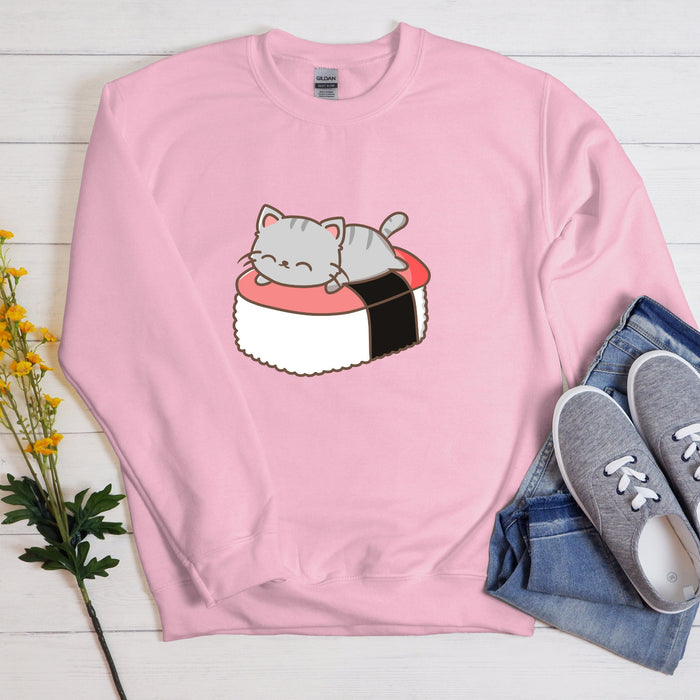 Cat Napping on Sushi Unisex Sweatshirt