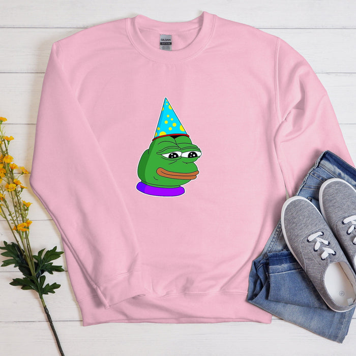 Birthday Hat Pepe the Frog Unisex Sweatshirt