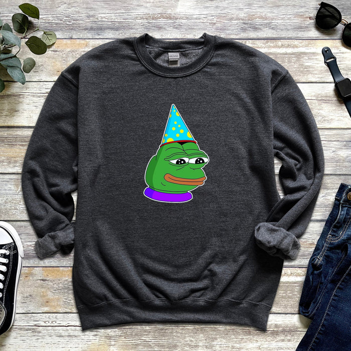 Birthday Hat Pepe the Frog Unisex Sweatshirt