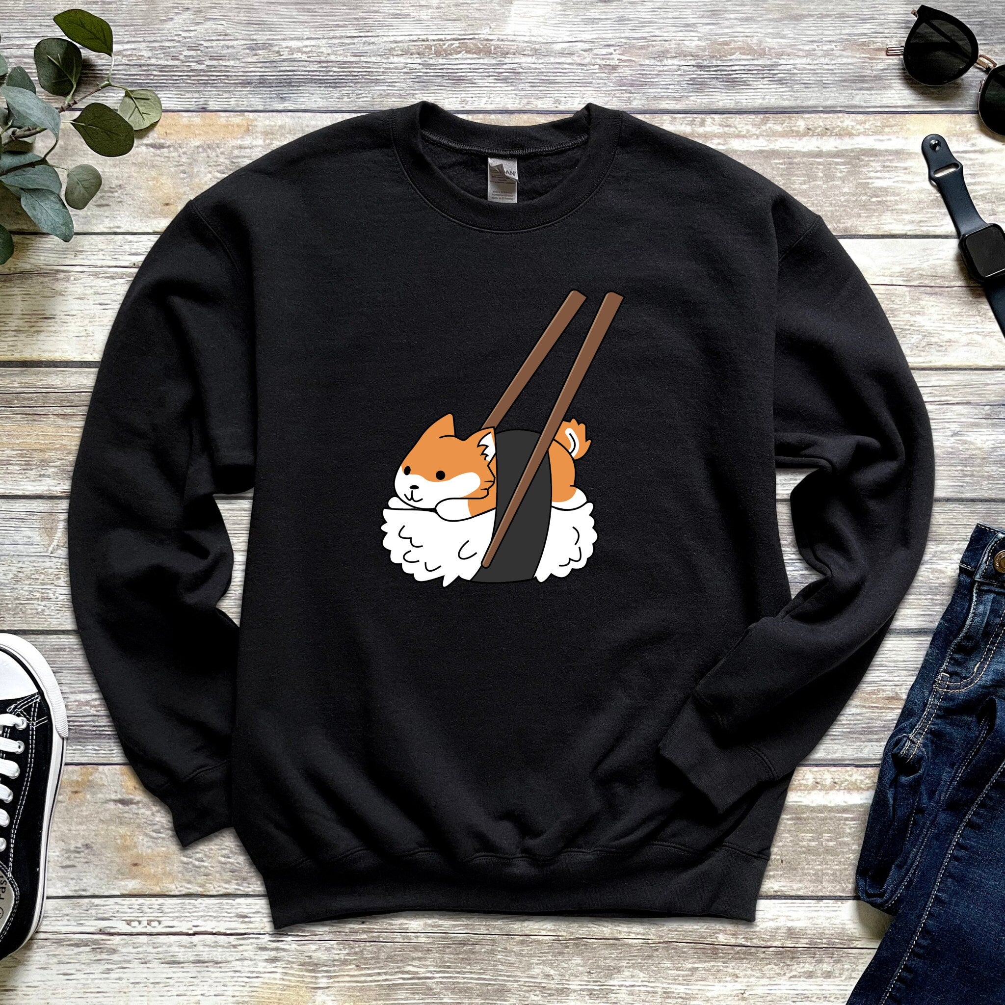 Sushi Shiba Inu Chopsticks Unisex Sweatshirt