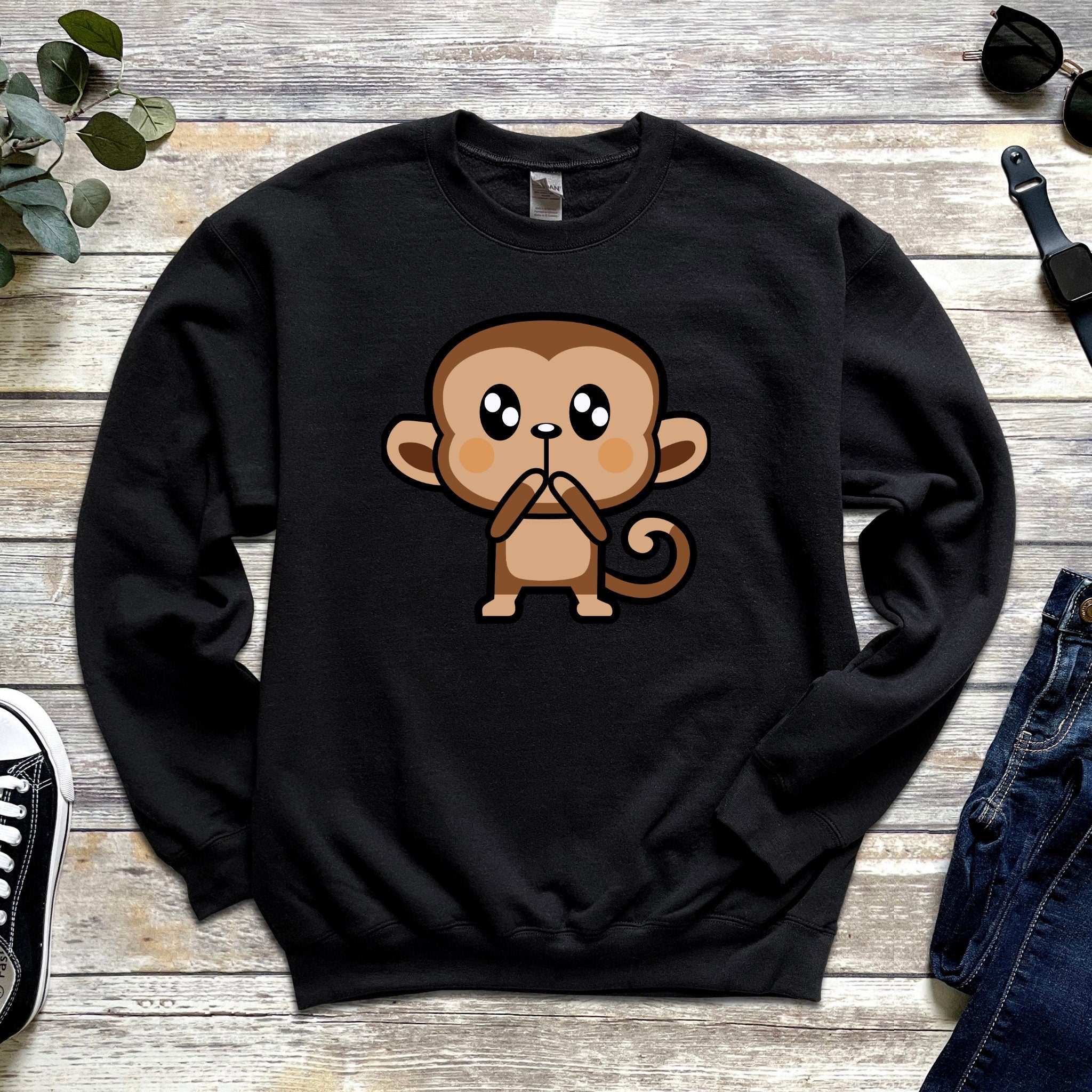 Surprised Monkey Unisex Sweatshirt