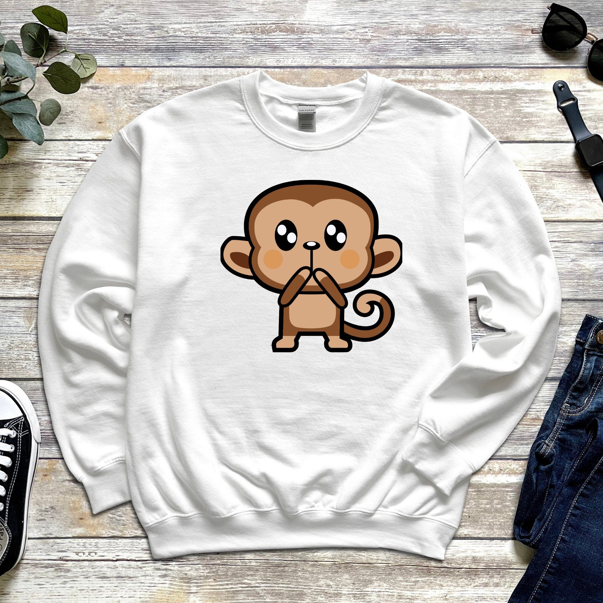 Surprised Monkey Unisex Sweatshirt