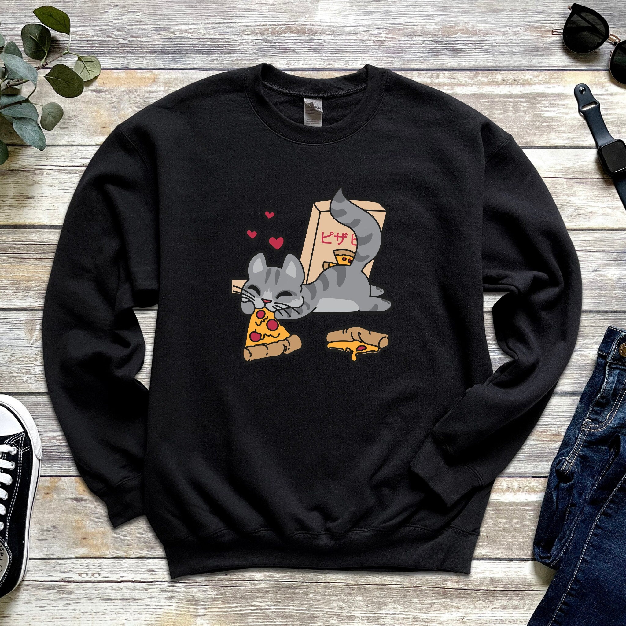 Lazy Pizza Cat Sweatshirt