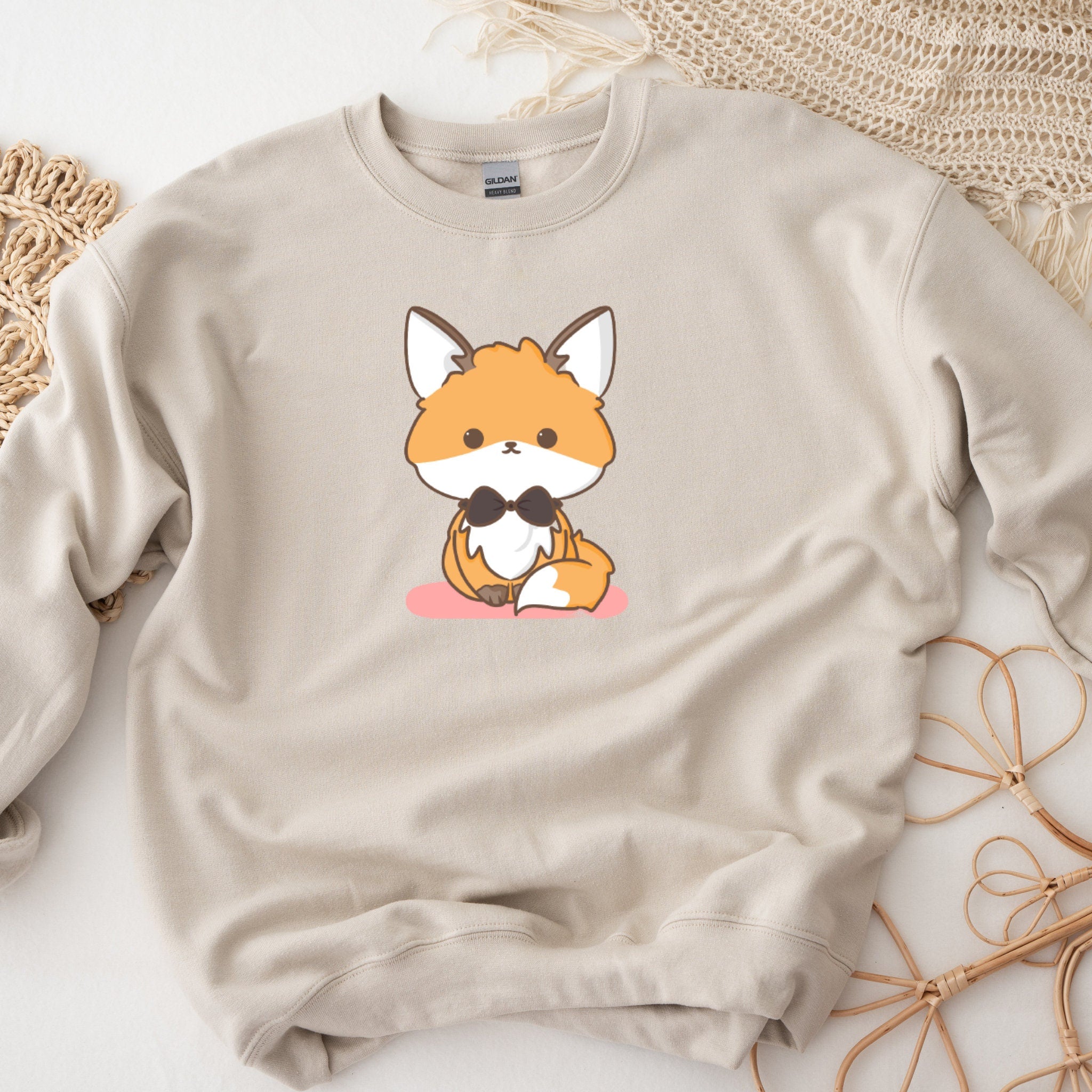 Fancy Bowtie Fox Unisex Sweatshirt