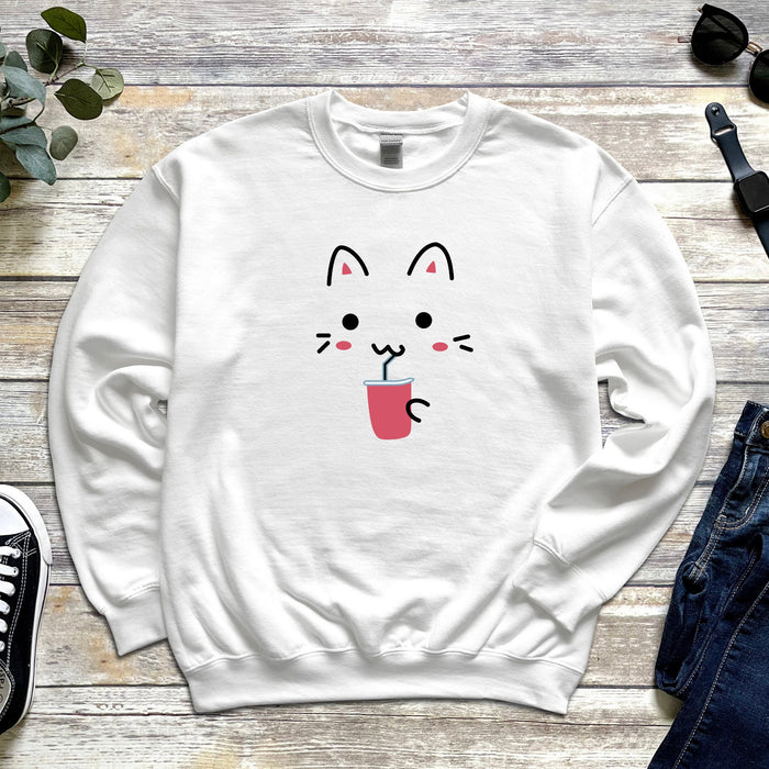 Cat Drinking Unisex Sweatshirt