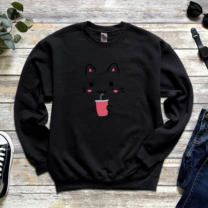 Cat Drinking Unisex Sweatshirt