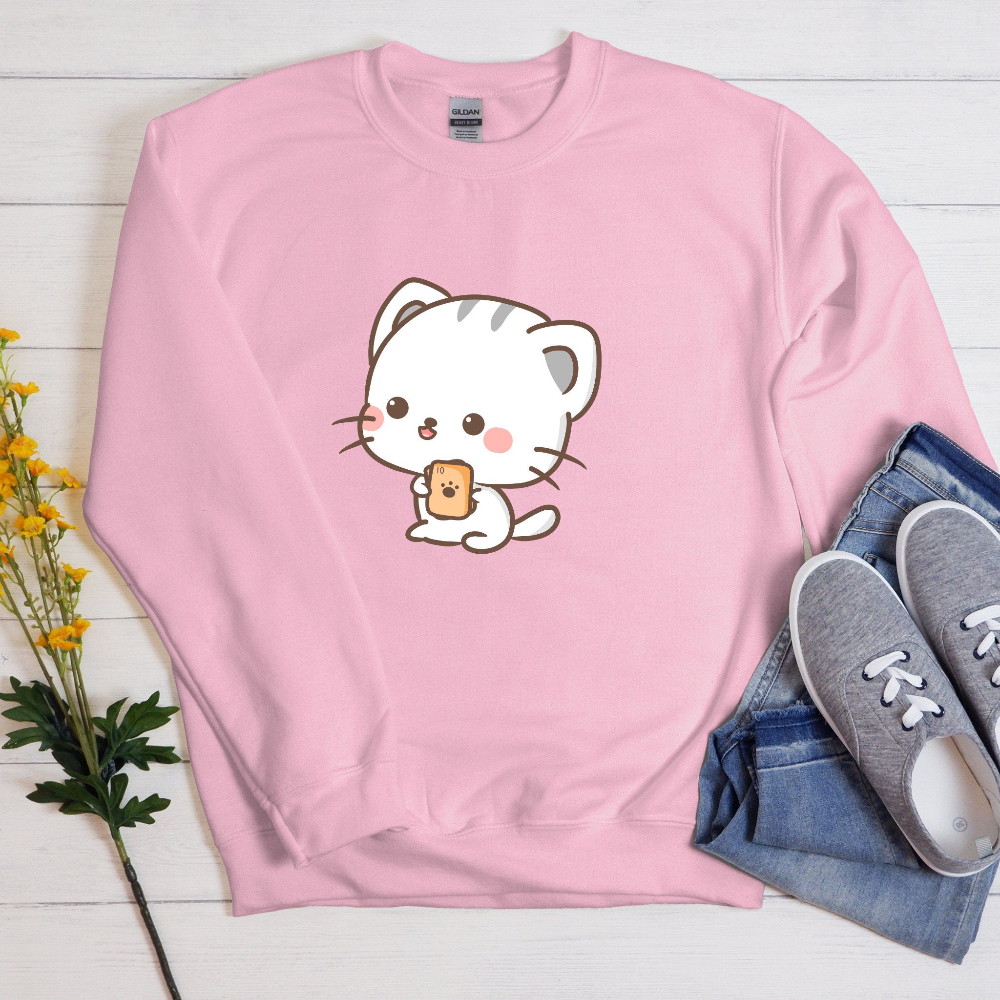 Kawaii Cat Card Game Sweatshirt