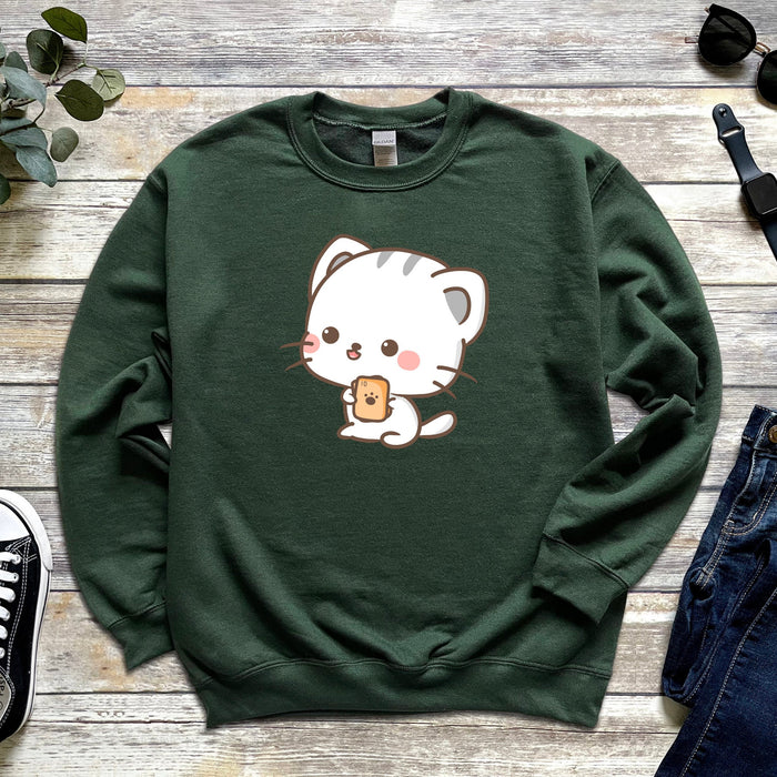 Kawaii Cat Card Game Sweatshirt