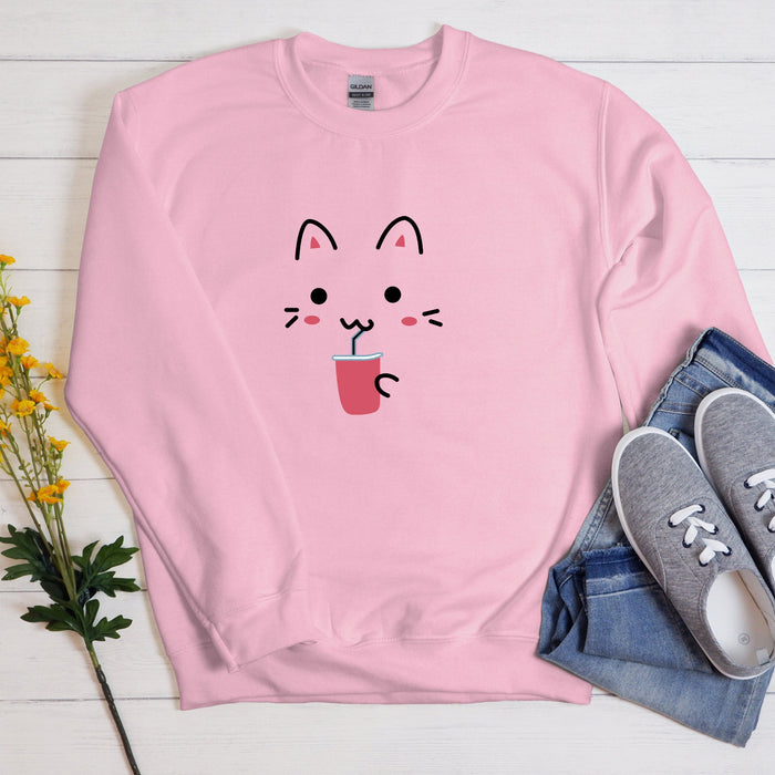 Cat Drinking Unisex Sweatshirt