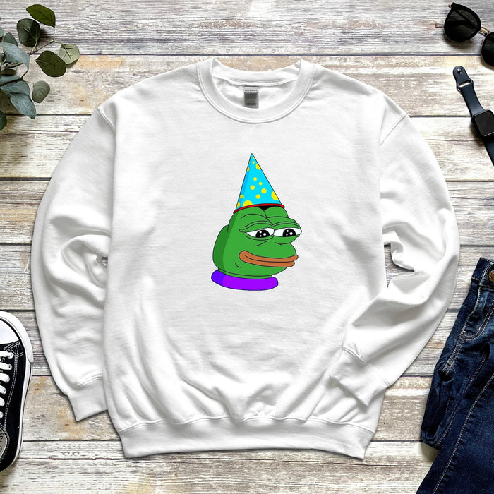 Birthday Hat Pepe the Frog Unisex Sweatshirt