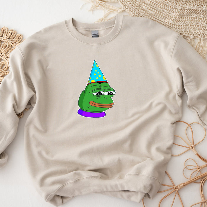 Birthday Hat Pepe the Frog Unisex Sweatshirt
