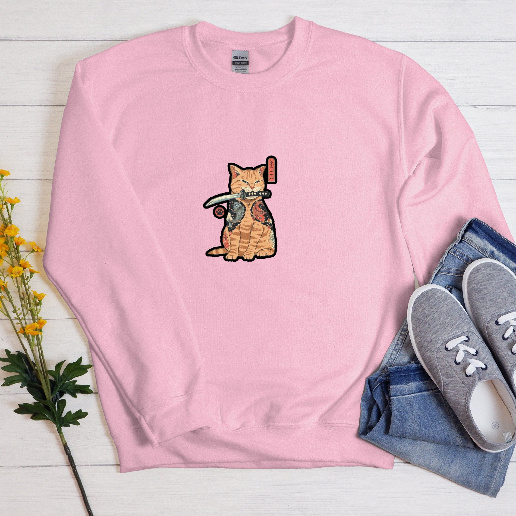 Traditional Japanese Samurai Cat Warrior Unisex Sweatshirt