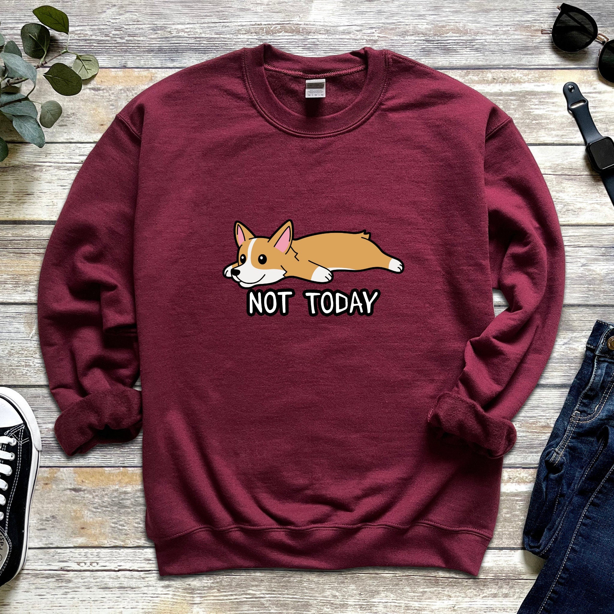 Lazy Shiba Inu Corgi "Not Today" Unisex Sweatshirt