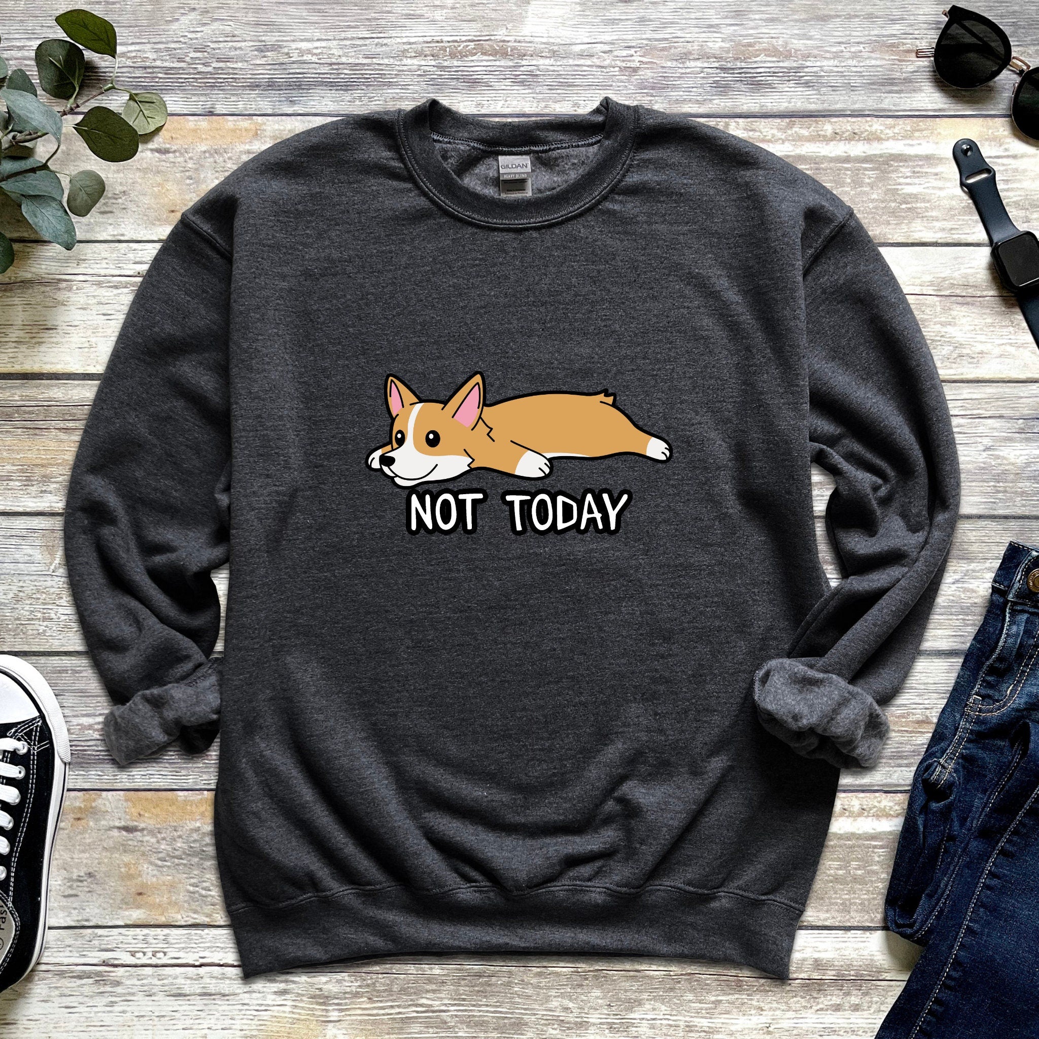Lazy Shiba Inu Corgi "Not Today" Unisex Sweatshirt