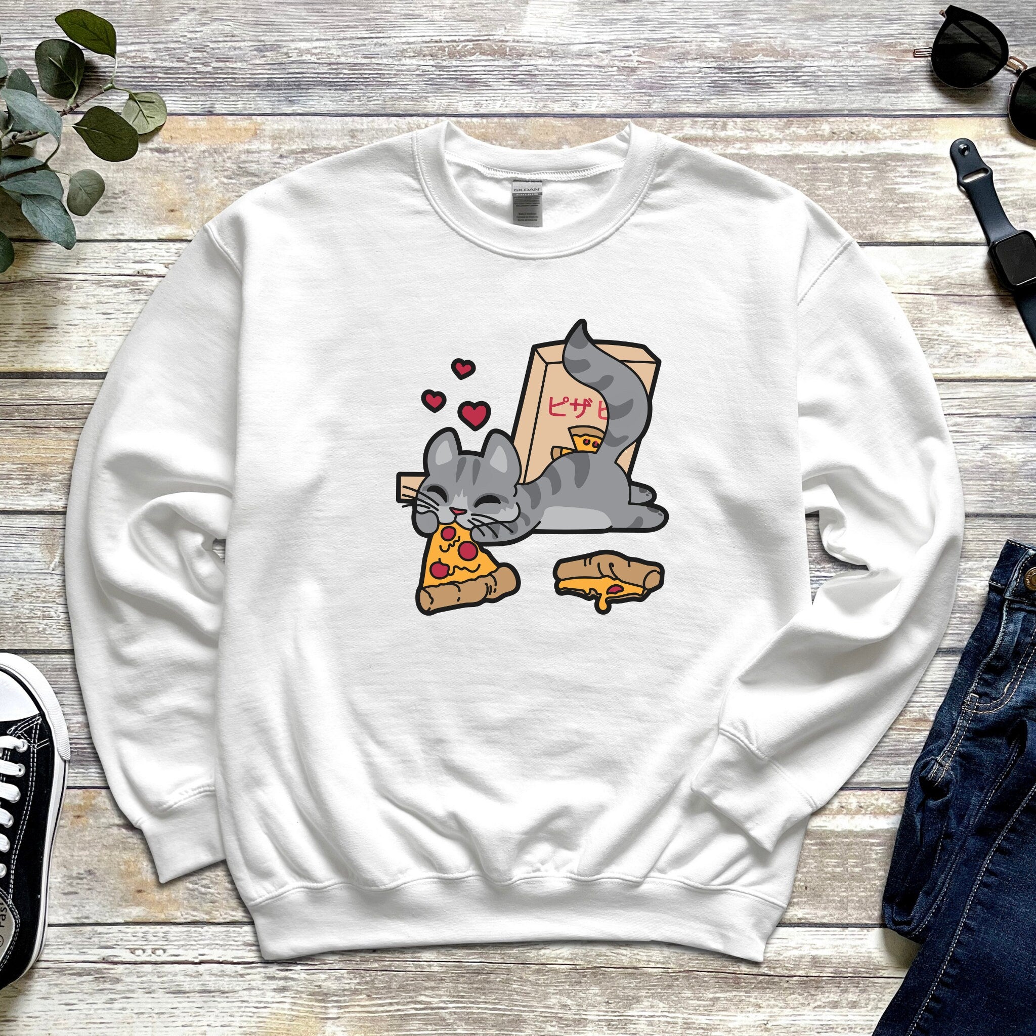 Lazy Pizza Cat Sweatshirt