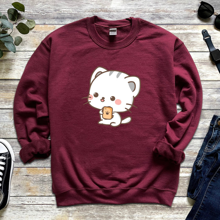 Kawaii Cat Card Game Sweatshirt