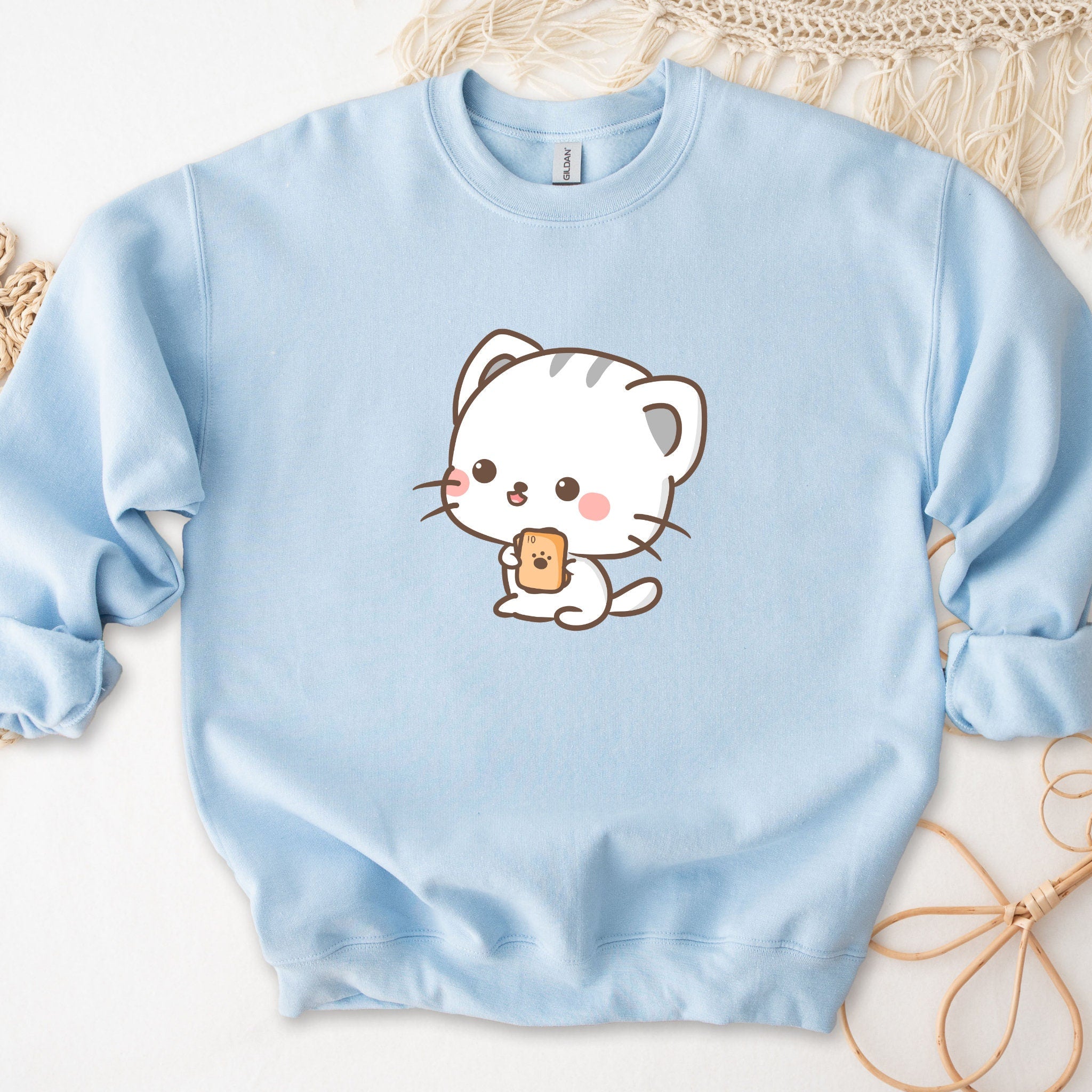 Kawaii Cat Card Game Sweatshirt