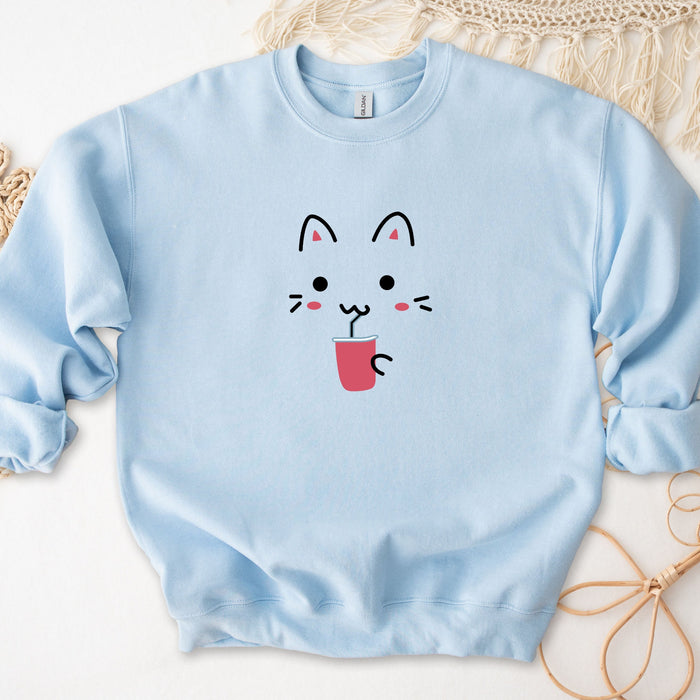 Cat Drinking Unisex Sweatshirt