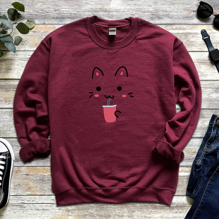 Cat Drinking Unisex Sweatshirt