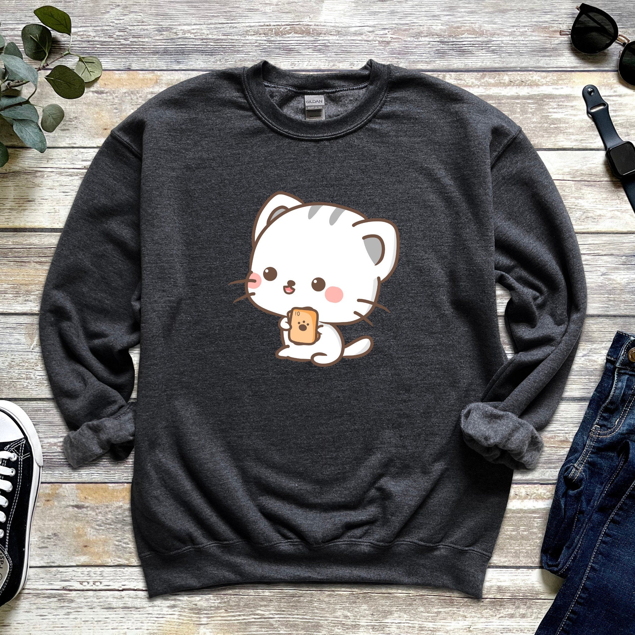 Kawaii Cat Card Game Sweatshirt