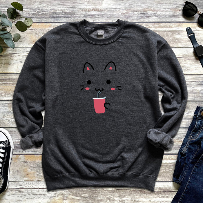 Cat Drinking Unisex Sweatshirt