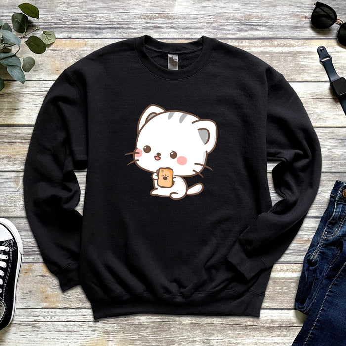 Kawaii Cat Card Game Sweatshirt