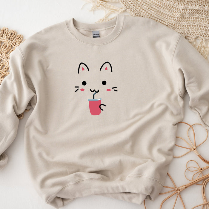 Cat Drinking Unisex Sweatshirt
