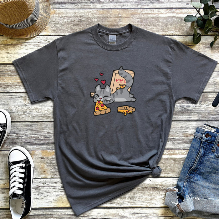 Cat Eating Pizza T-Shirt