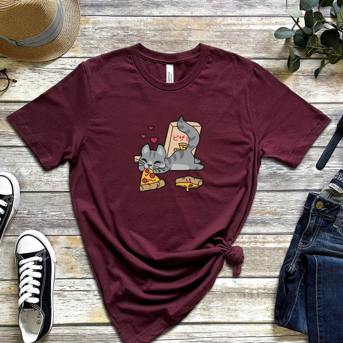 Cat Eating Pizza T-Shirt