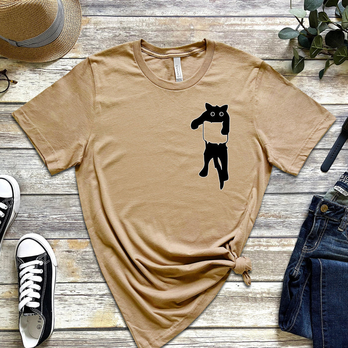 Black Cat in Pocket T-Shirt
