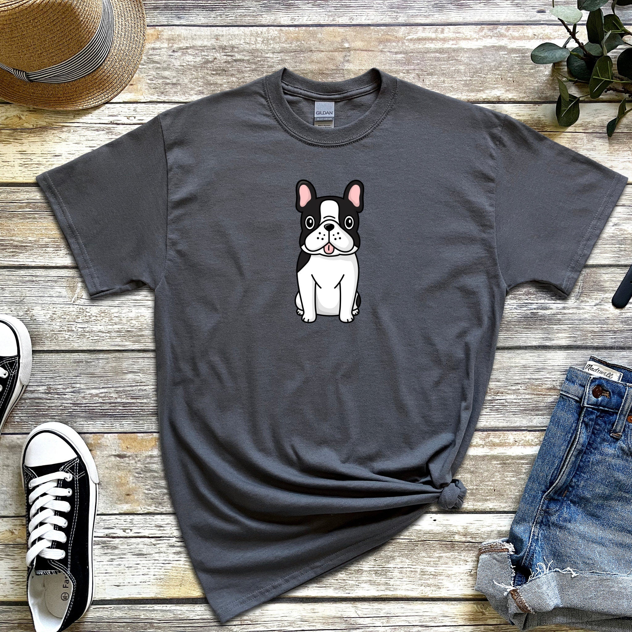Black and White French Bulldog T-Shirt