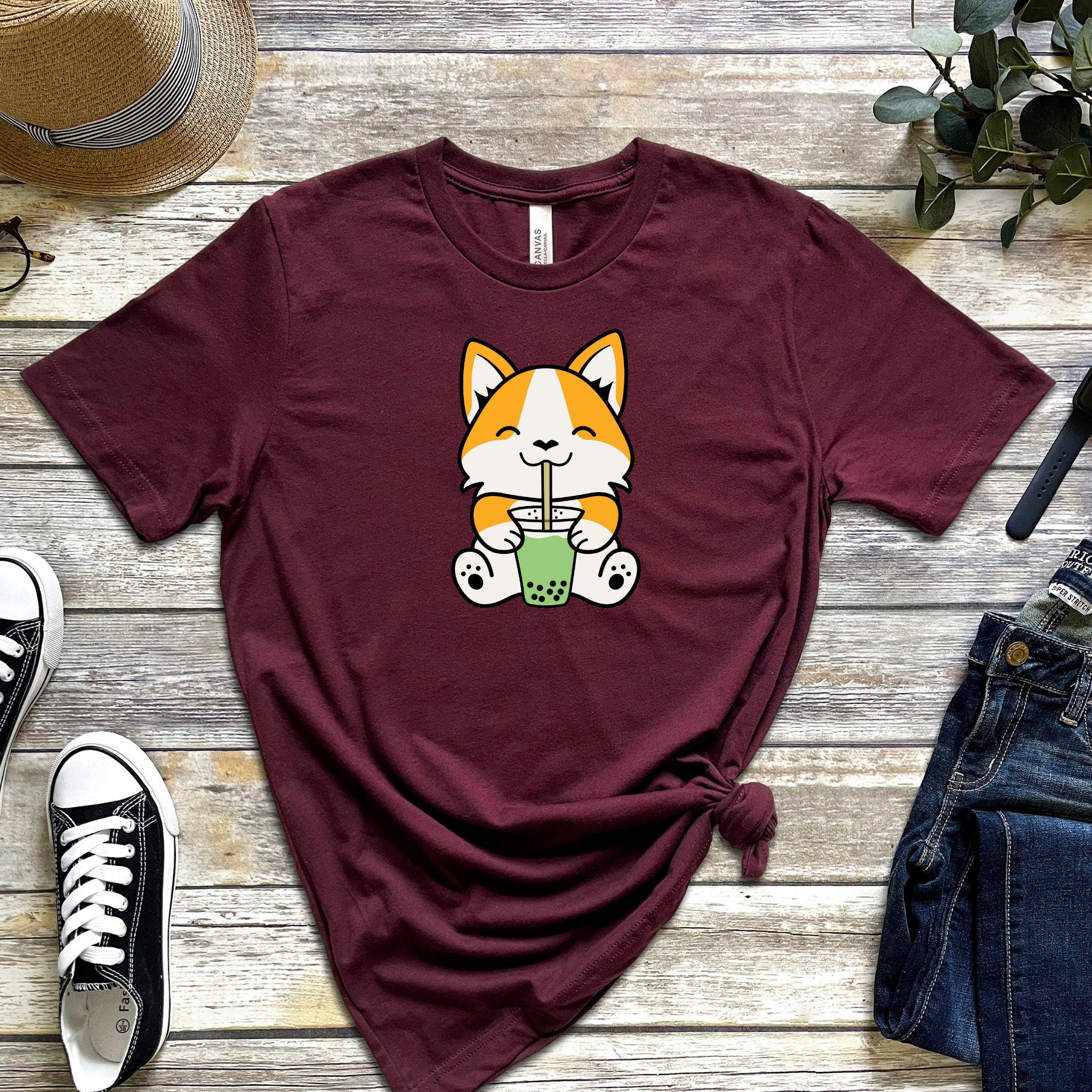 Dog Drinking Boba Tea T-Shirt